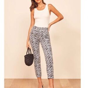 Reformation Julia crop zebra high cigarette crop jeans size 27